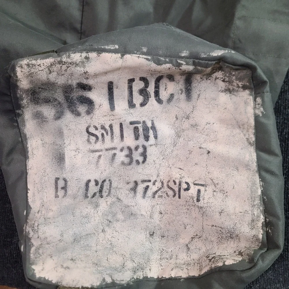 Vintage U.S. Military Army Duffel Bag Olive Drab Canvas Sea Bag Stencil Markings